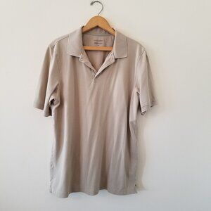 Tan colored polo shirt by Denver Hayes